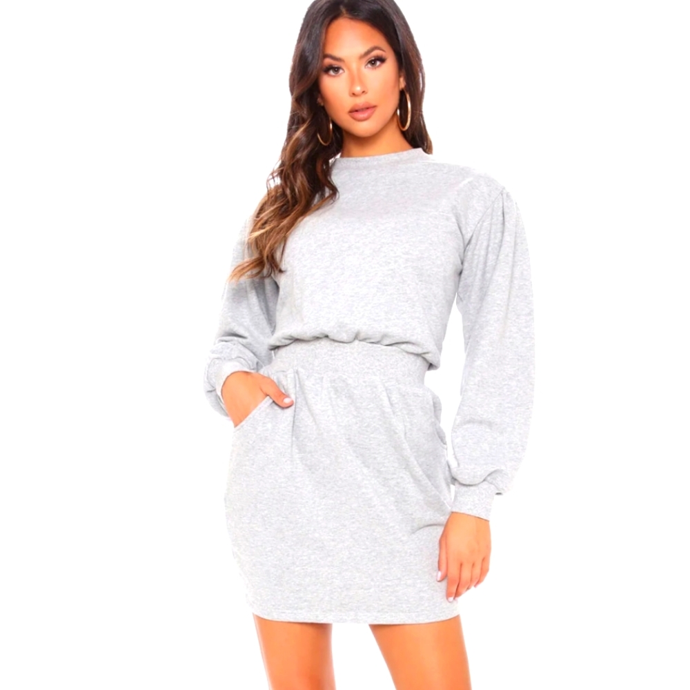 Comfortable sweatshirt mini dress